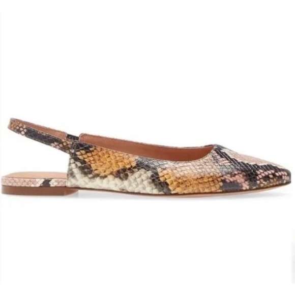 MADEWELL Margo Snakeskin Slingback Mule Flats - Picture 2 of 7